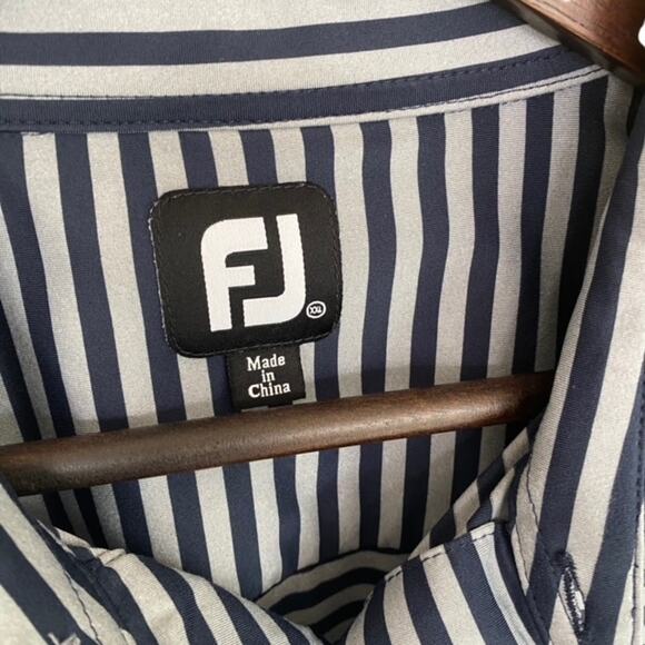 FootJoy Navy and Gray Striped Golf Polo - XXL - Picture 5 of 5